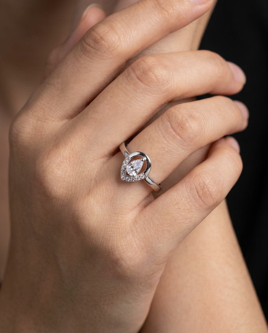Anillo en Plata 925 con Rodio · Ref. 19