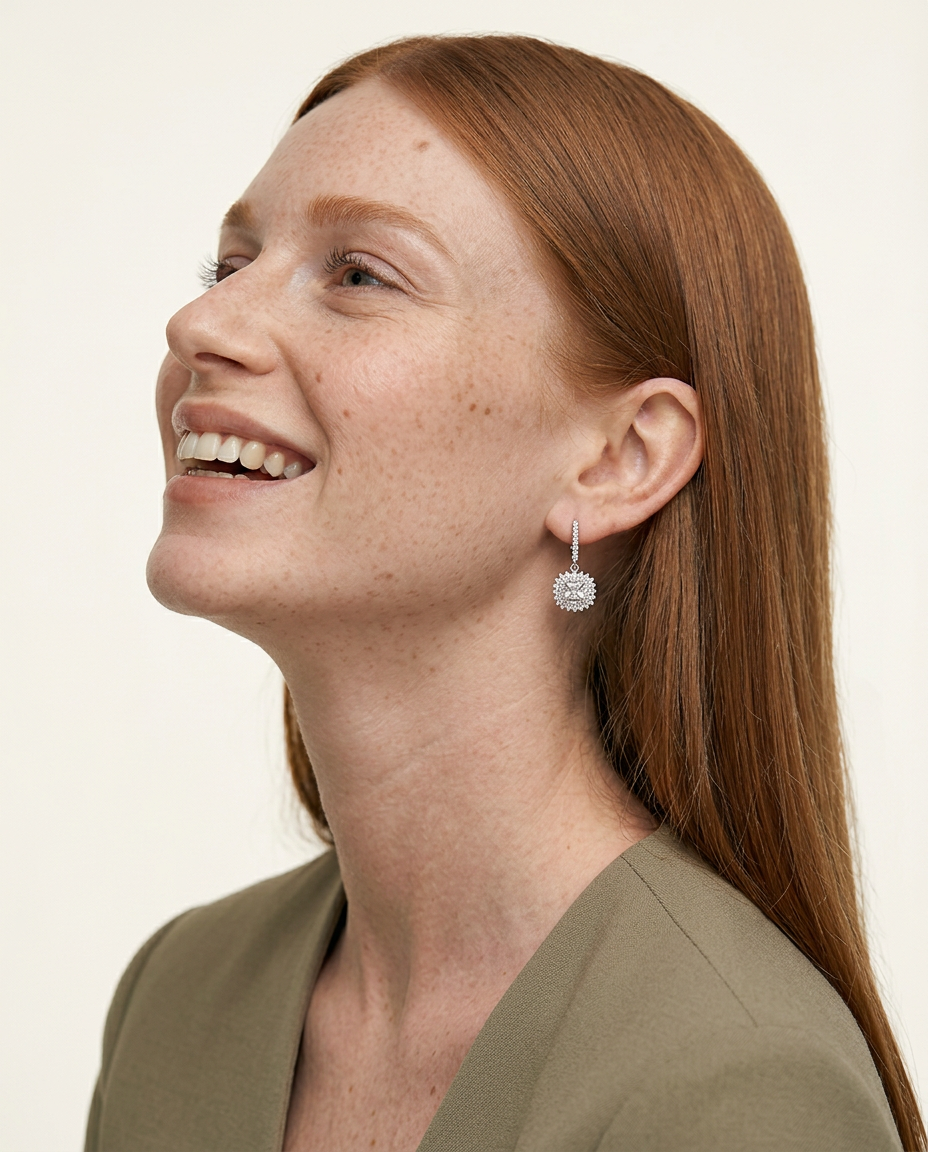 Aretes en Plata 925 con Rodio · Ref. 38