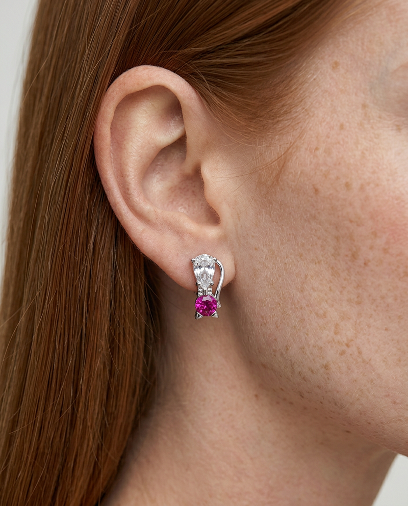 Aretes en Plata 925 con Rodio · Ref. 55