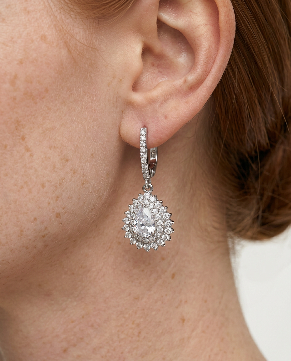 Aretes en Plata 925 con Rodio · Ref. 40