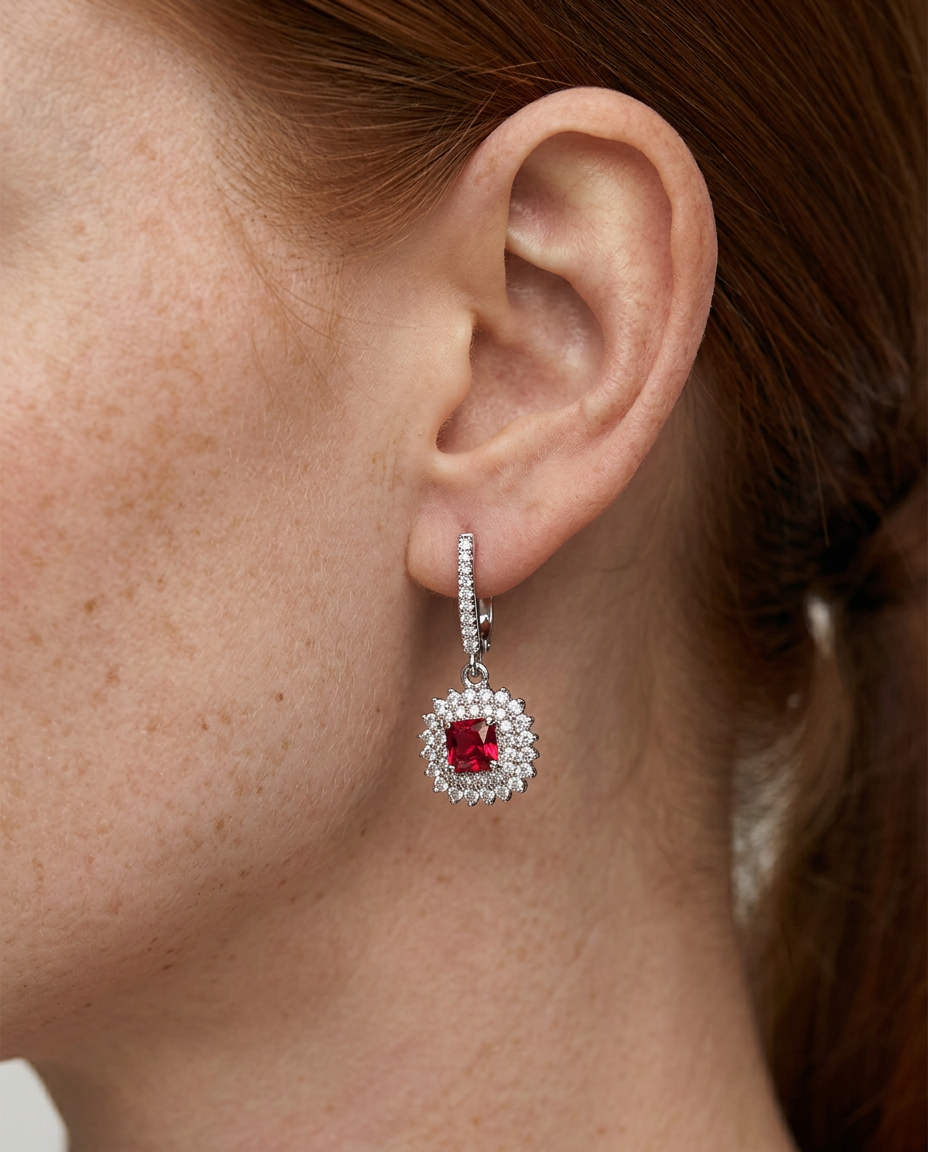 Aretes en Plata 925 con Rodio · Ref. 37