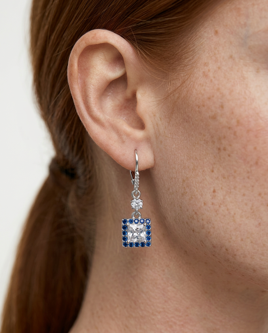 Aretes en Plata 925 con Rodio · Ref. 45
