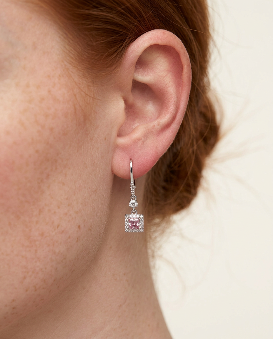 Aretes en Plata 925 con Rodio · Ref. 45