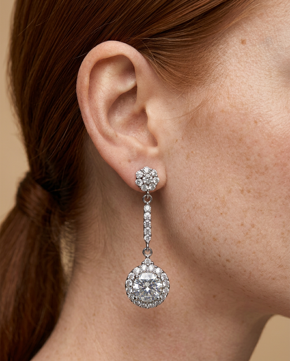 Aretes en Plata 925 con Rodio · Ref. 41