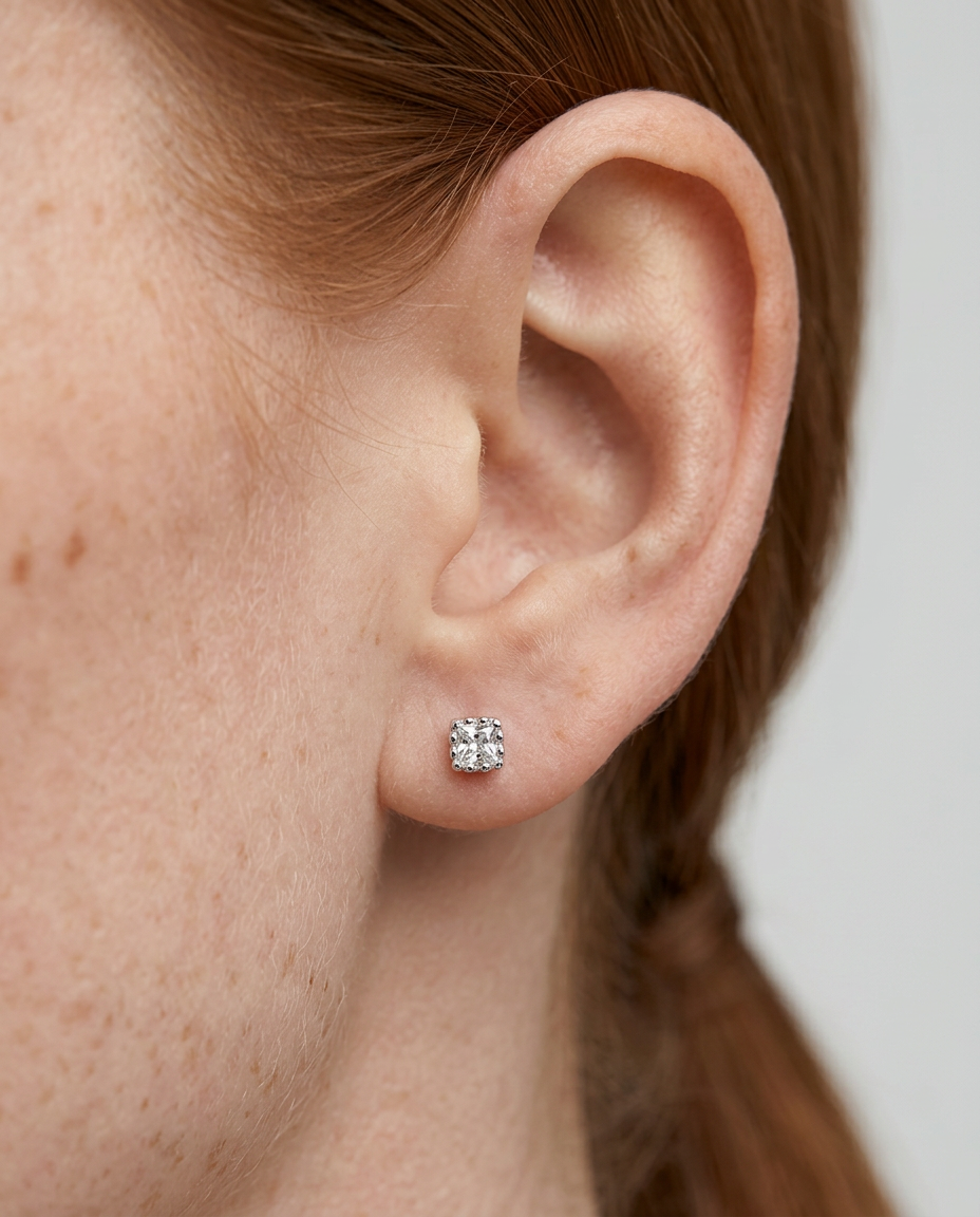 Aretes en Plata 925 con Rodio · Ref. 48